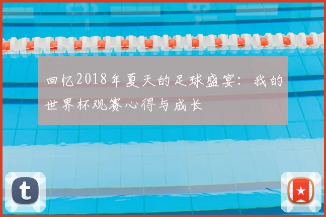 回忆2018年夏天的足球盛宴：我的世界杯观赛心得与成长